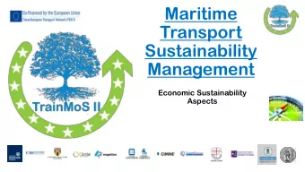 Transport  Sustainability  Management  Economic Sustainability  Aspects  Levers of change for