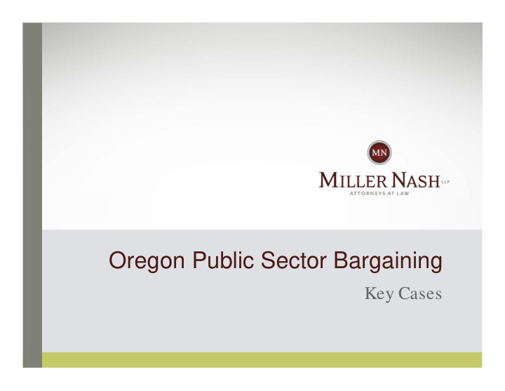 oregon public sector bargaining