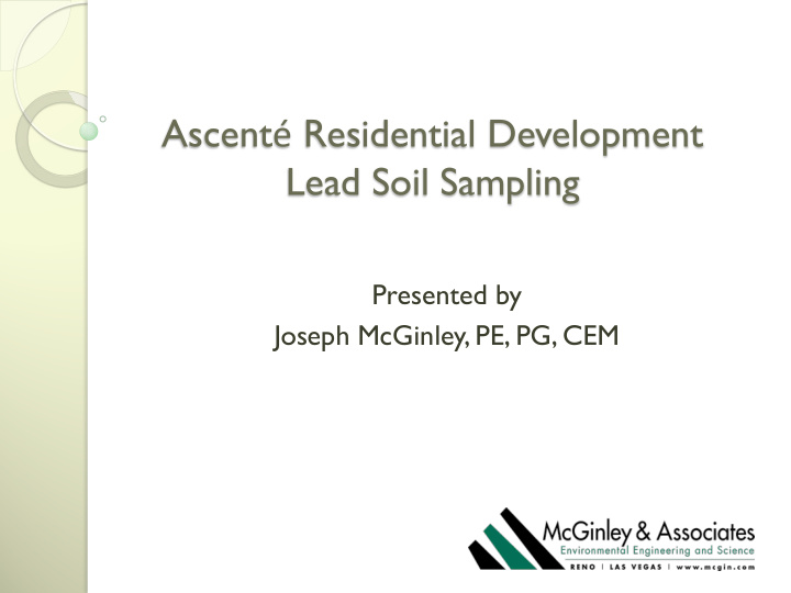 ascent residential development lead soil sampling