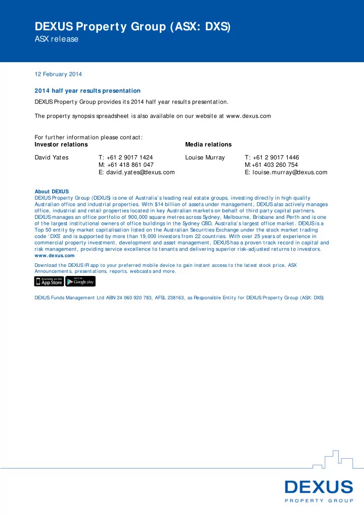 dexus property group asx dxs