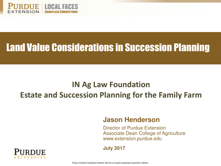 land value considerations in succession planning