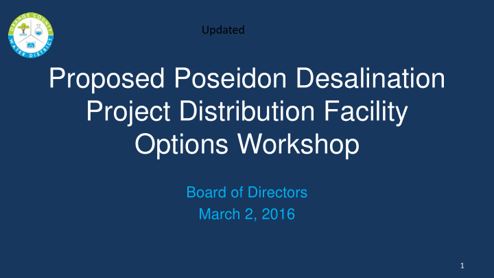 project distribution facility