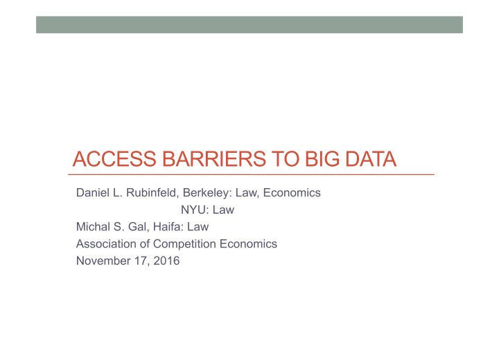 access barriers to big data