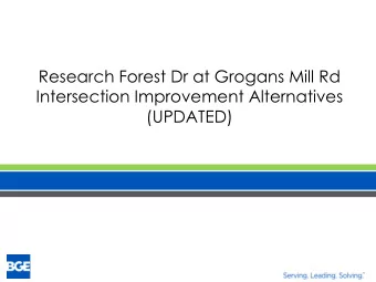 Research Forest Dr at Grogans Mill Rd  Intersection Improvement Alternatives  (UPDATED)  Level of