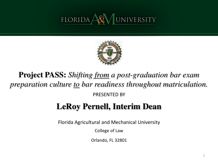 leroy pernell interim dean