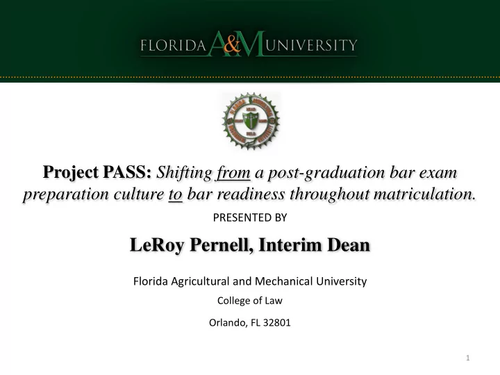 leroy pernell interim dean