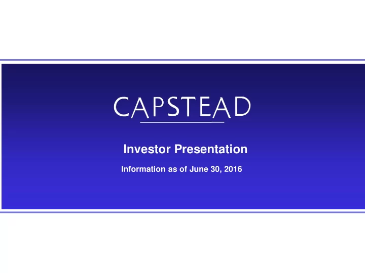 investor presentation
