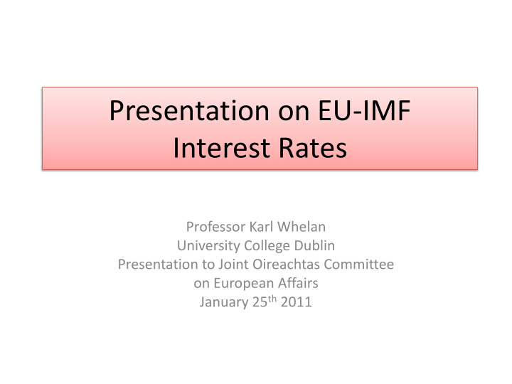 presentation on eu imf