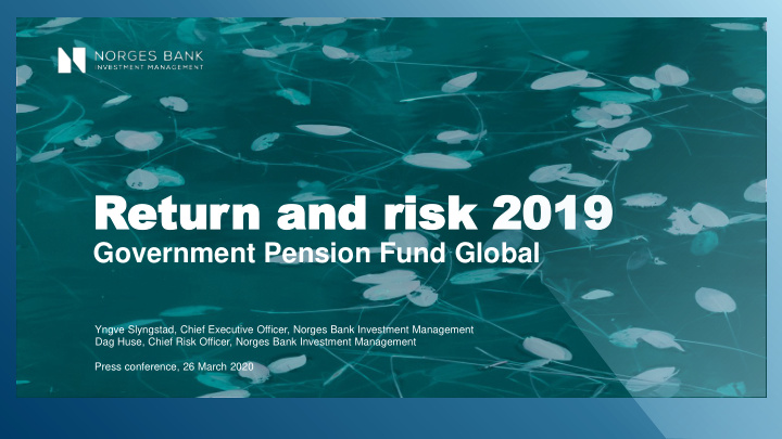 retu eturn and risk 2 n and risk 2019 019