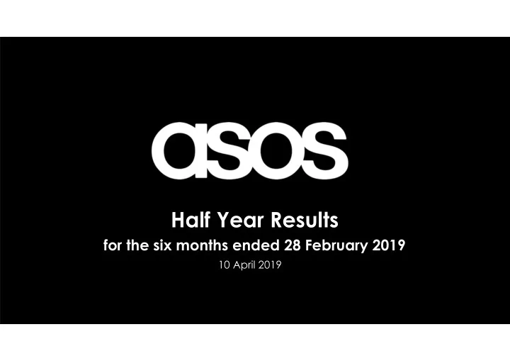 half year results