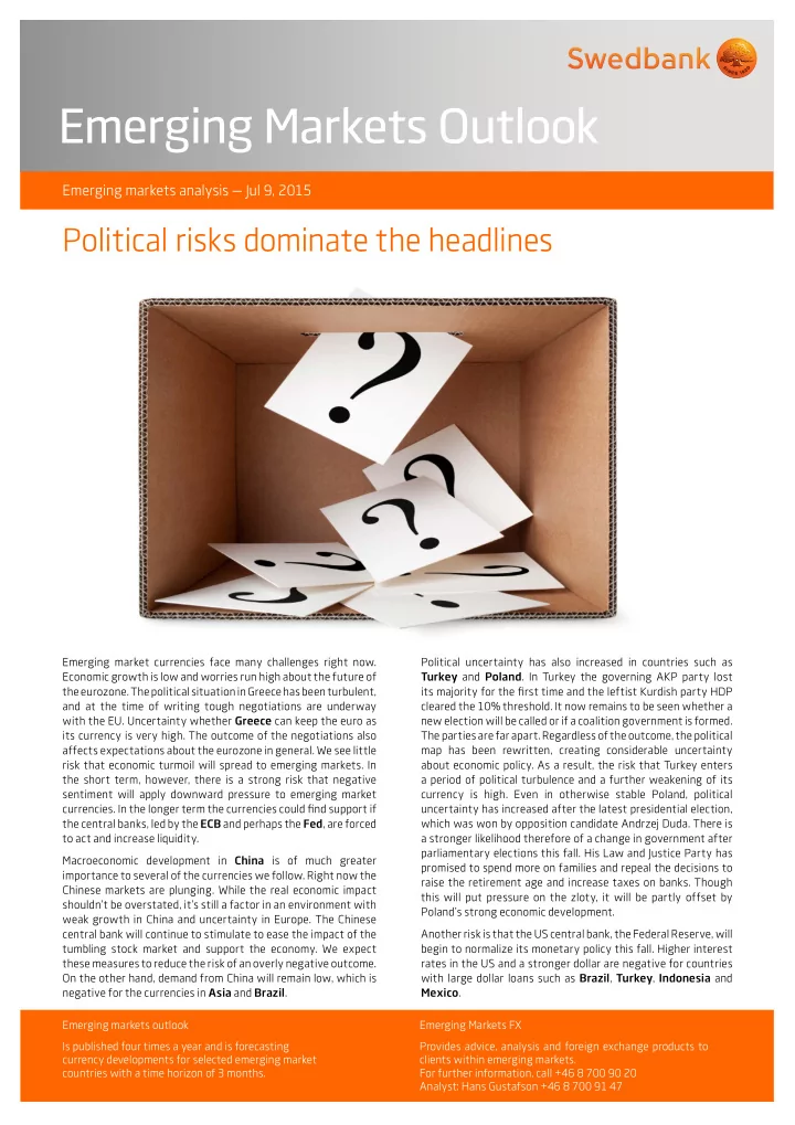 emerging markets outlook