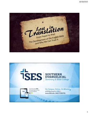 10/18/2015  1  10/18/2015  Rev. Thomas McCuddy  www.faithdefense.com  The Motivation  Modern