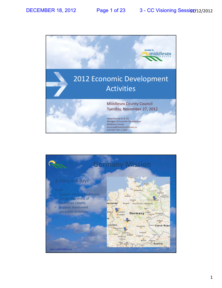 2012 economic development activities