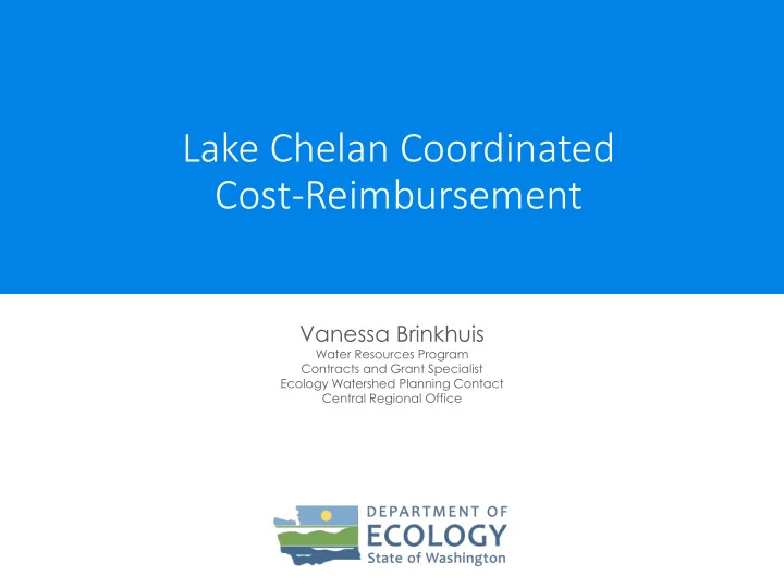 lake chelan coordinated cost reimbursement