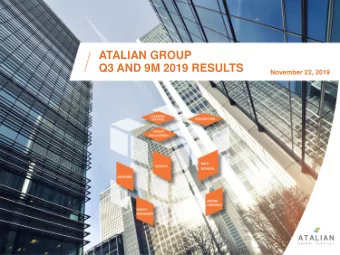 ATALIAN GROUP  Q3 AND 9M 2019 RESULTS  November 22, 2019  DISCLAIMER  1  Certain statements in this