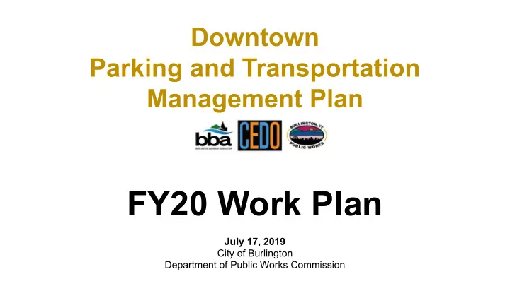 fy20 work plan