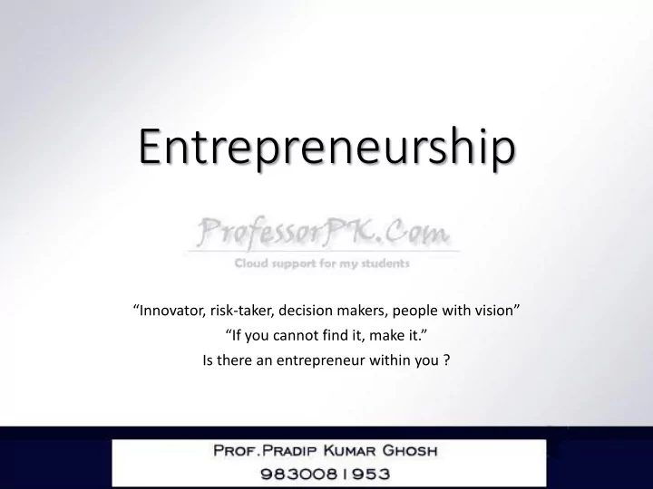 entrepreneurship