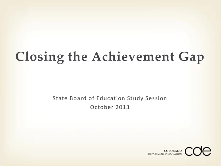 closing the achievement gap