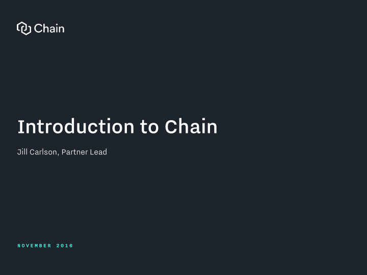introduction to chain