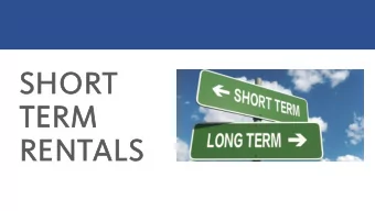SH  SHOR  ORT  TERM  RM  RE  RENT  NTAL  ALS  Background on STRs in Burlington  Shor  ort-Term Rent