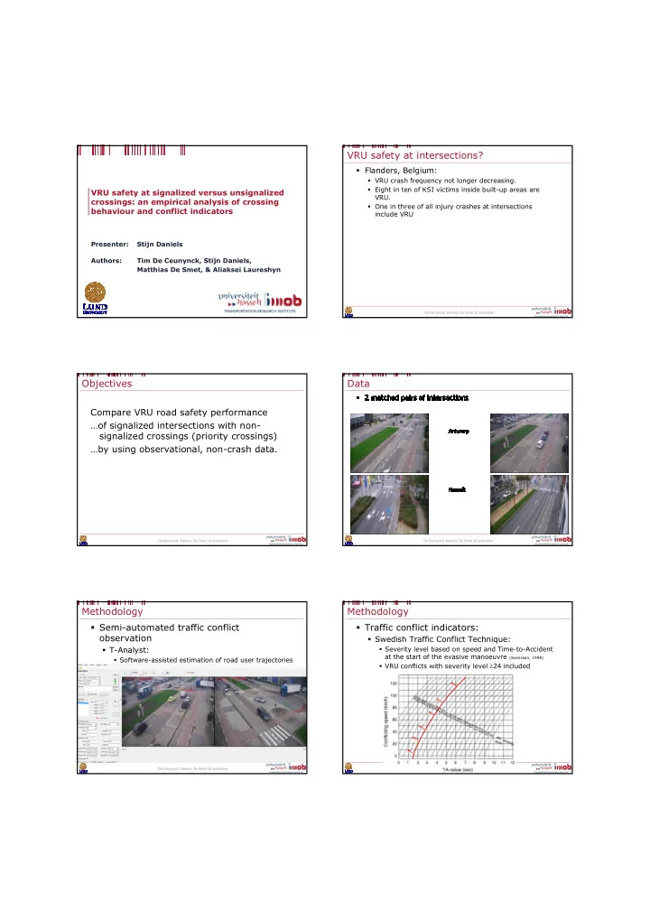 vru safety at intersections