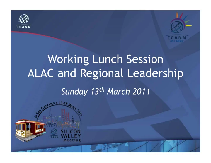 working lunch session alac and regional leadership