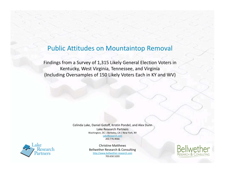 public attitudes on mountaintop removal