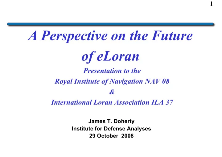 a perspective on the future
