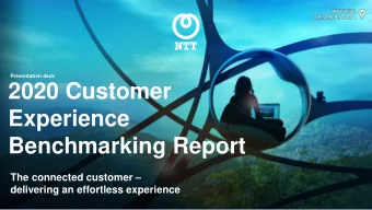 2020 Customer  Experience  Benchmarking Report The connected customer   delivering an effortless