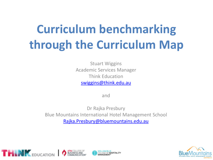 curriculum benchmarking through the curriculum map