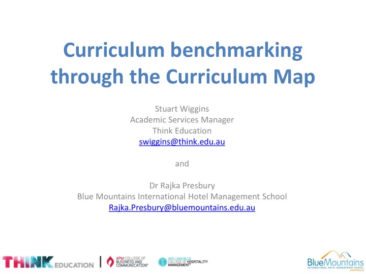curriculum benchmarking through the curriculum map