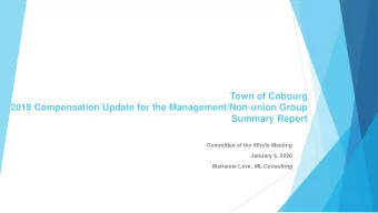Summary Report  Committee of the Whole Meeting  January 6, 2020 Marianne Love, ML Consulting