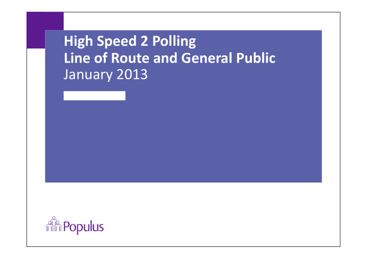 high speed 2 polling line of route and general public