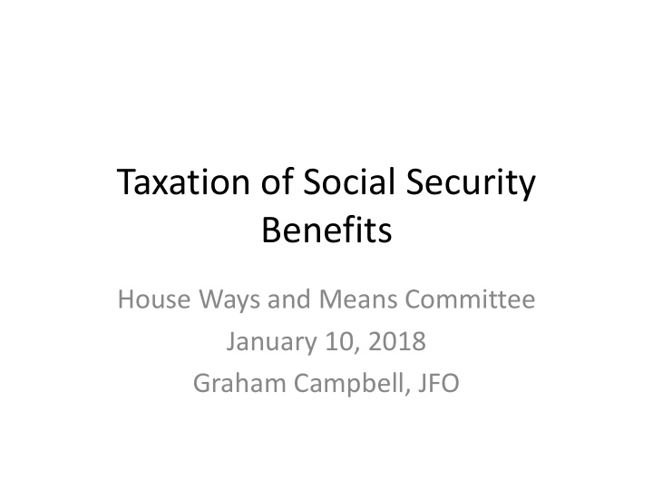 taxation of social security benefits