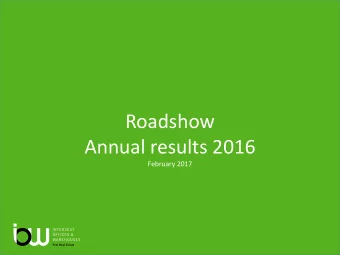Roadshow  Annual results 2016  February 2017  Contents  1. Intervest at a glance  2. Important