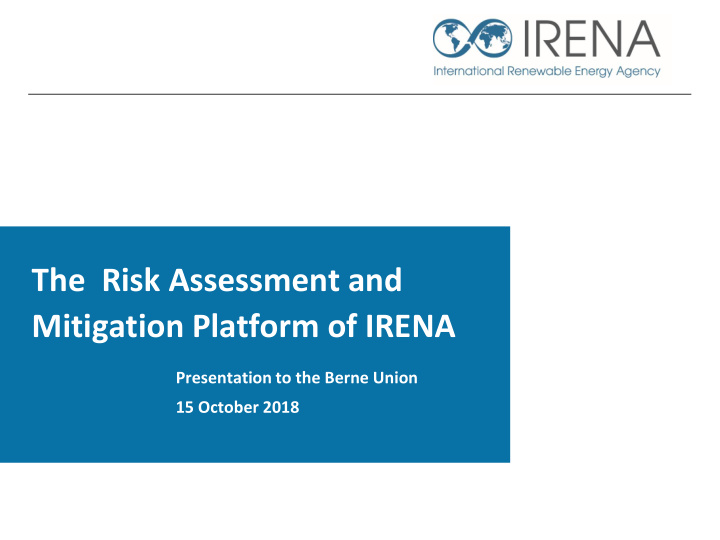 mitigation platform of irena