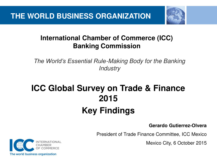 icc global survey on trade finance 2015 key findings