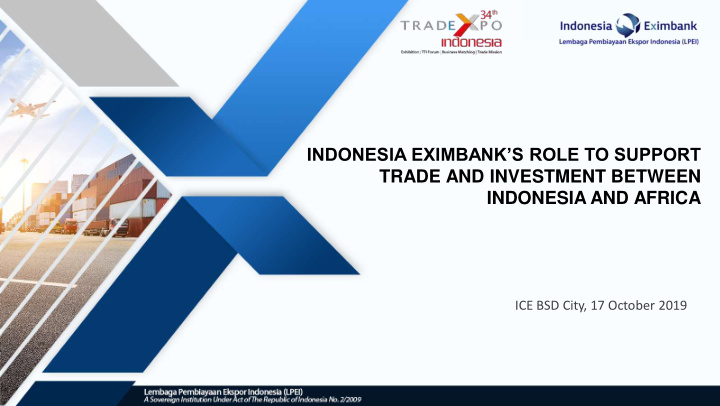indonesia eximbank s role to support