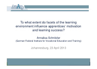 to what extent do facets of the learning environment
