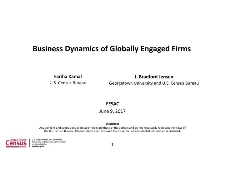 business dynamics of globally engaged firms