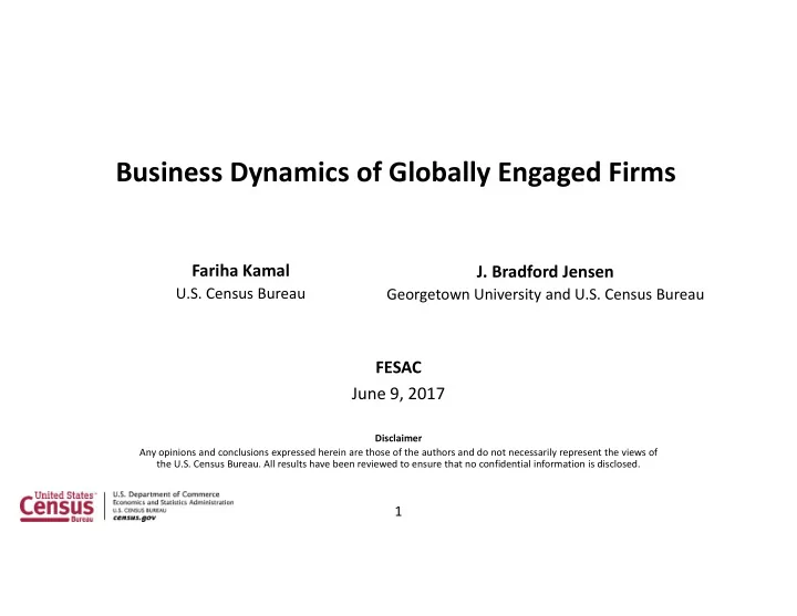 business dynamics of globally engaged firms