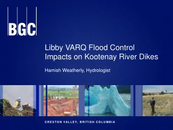 Libby VARQ Flood Control  Impacts on Kootenay River Dikes  Hamish Weatherly, Hydrologist  C R E S