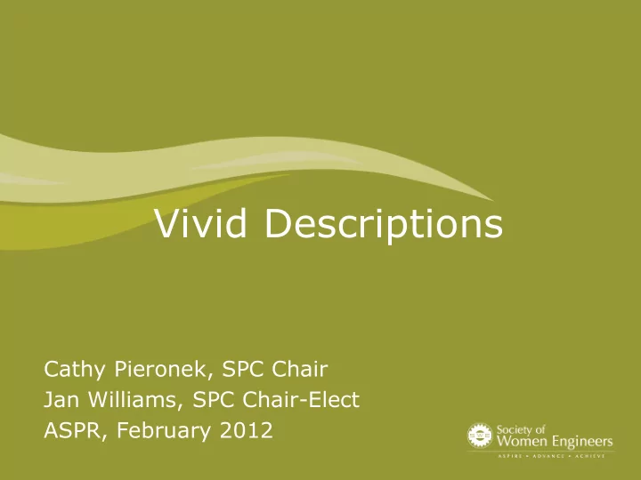 vivid descriptions
