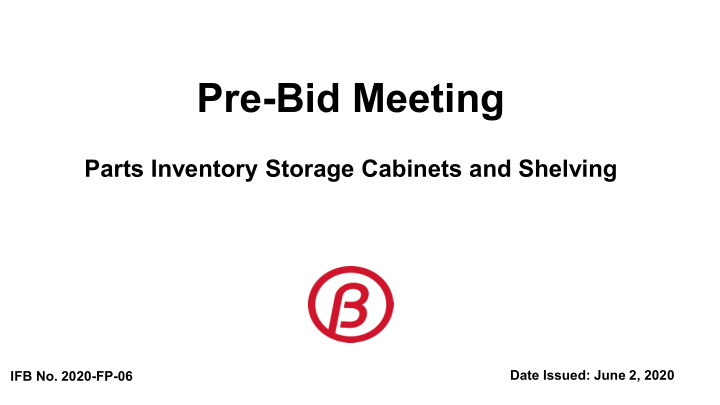 pre bid meeting