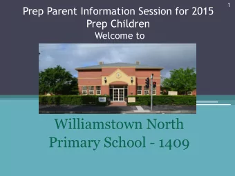 Primary School - 1409  2  Members of Staff  Jim Cahill - Principal Wendy Emin  Assistant