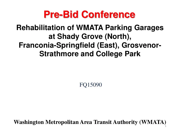 pre bid conference