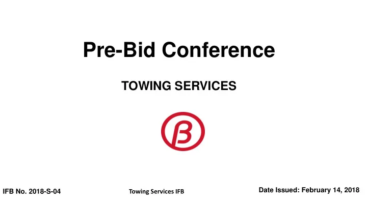 pre bid conference