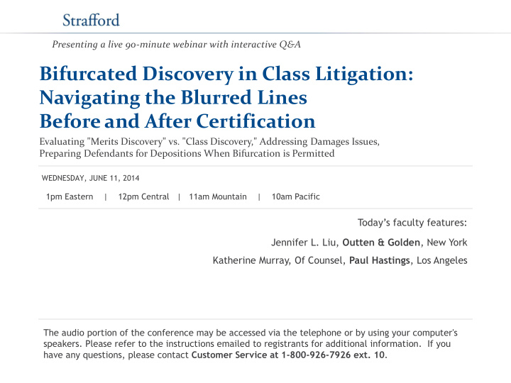 bifurcated discovery in class litigation