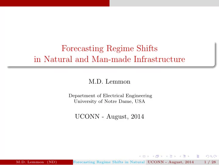 forecasting regime shifts in natural and man made