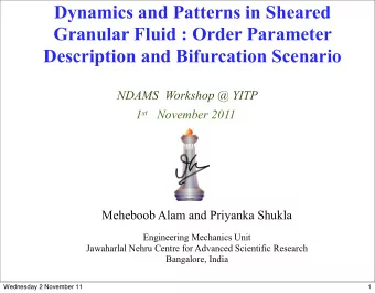Dynamics and Patterns in Sheared  Granular Fluid : Order Parameter  Description and Bifurcation